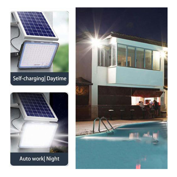Vettam Integrated Folding Solar Flood Light 400W, Adjustable Panel, Off-Grid Flood