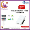 Wink 3 Gang WiFi Touch Wall Switch, Glass Touch Smart Switch