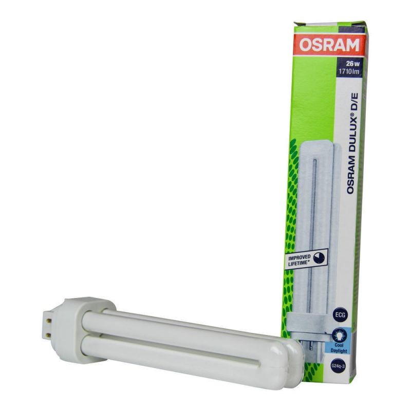 OSRAM DULUX D/E 26W 865 G24Q-3, Compact Fluorescent, 6500K Daylight, 1710lm, 4-Pin