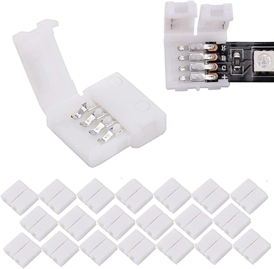 Wink Solderless 10mm Connector, 4-Pin RGB LED Strip Connector Accessory